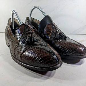 Stacy Adams dress shoes genuine Snake leather upper